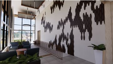 Interior view of Westmont of Culver City senior living community showcasing modern architecture and decor.